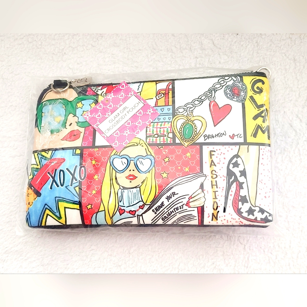 Brighton Glam Girl Crossbody Pouch Purse Handbag Tom Clancy Art New With Tags